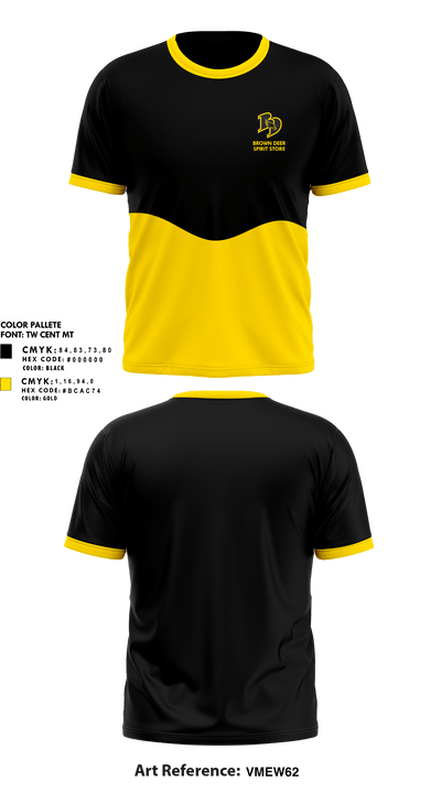 Brown Deer High School 85549298 Short Sleeve Performance Shirt - 1