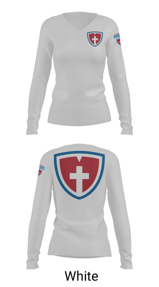 Womens Long Sleeve Vneck Shirt, Open Door Christian Schools, , Teamtime, Team time, sublimation, custom sports apparel, team uniforms, spirit wear, spiritwear, sports uniforms, custom shirts, team store, custom team store, fundraiser sports, apparel fundraiser