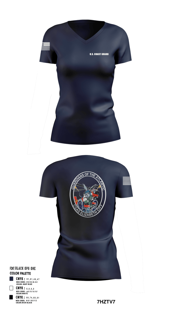 Womens Short Sleeve Vneck Shirt, Air Station Elizabeth City, , Teamtime, Team time, sublimation, custom sports apparel, team uniforms, spirit wear, spiritwear, sports uniforms, custom shirts, team store, custom team store, fundraiser sports, apparel fundraiser