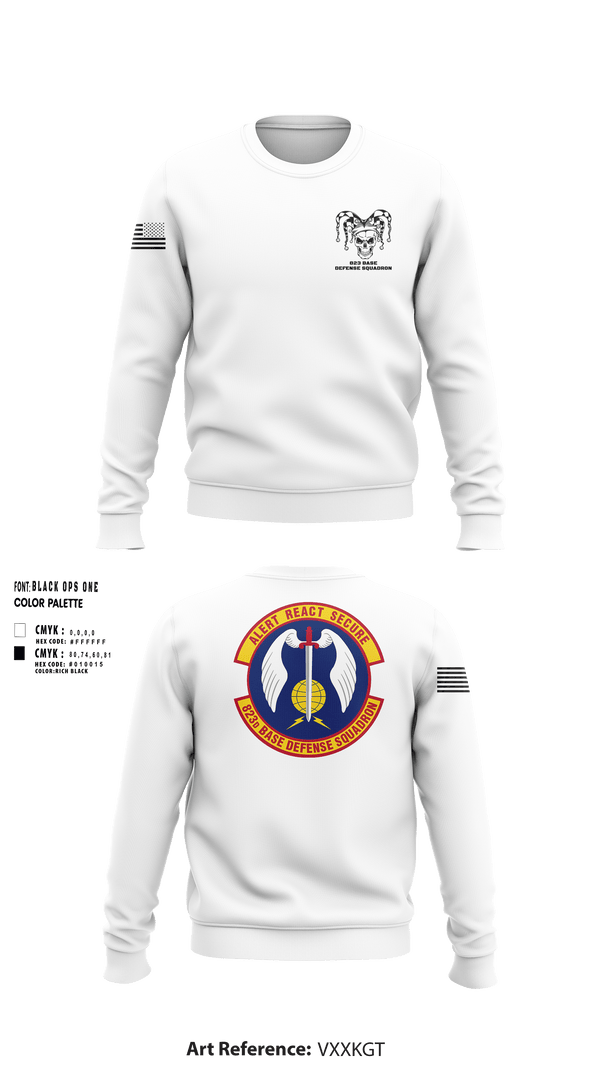Crew Neck Sweatshirt, 23 FSS823 Base Defense SquadronTask Force Joker, Air Force, Teamtime, Team time, sublimation, custom sports apparel, team uniforms, spirit wear, spiritwear, sports uniforms, custom shirts, team store, custom team store, fundraiser sports, apparel fundraiser