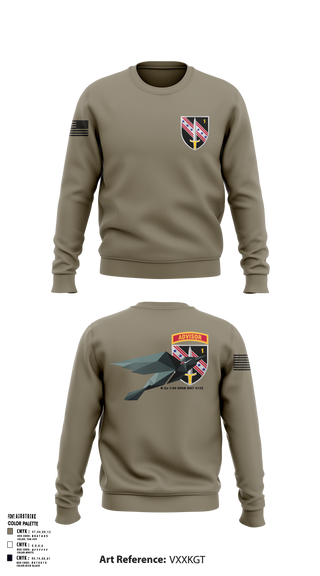 Crew Neck Sweatshirt, B Co 1-54 SFAB MAT 6122, Army, Teamtime, Team time, sublimation, custom sports apparel, team uniforms, spirit wear, spiritwear, sports uniforms, custom shirts, team store, custom team store, fundraiser sports, apparel fundraiser