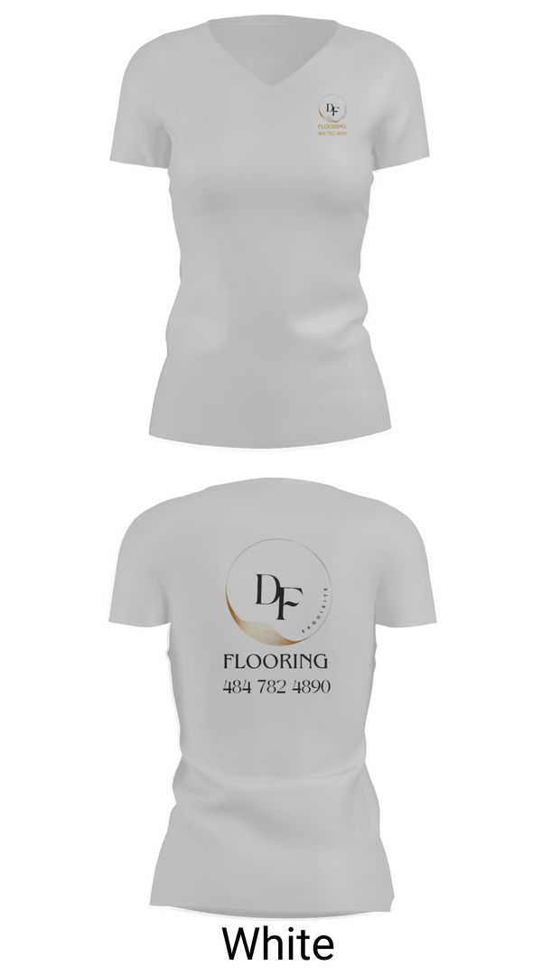 Womens Short Sleeve Vneck Shirt, DF EXQUISITE FLOORING, , Teamtime, Team time, sublimation, custom sports apparel, team uniforms, spirit wear, spiritwear, sports uniforms, custom shirts, team store, custom team store, fundraiser sports, apparel fundraiser