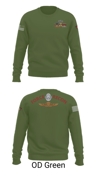 Crew Neck Sweatshirt, B Co. 3rd Recon BnForce Reconnaissance, Marines, Teamtime, Team time, sublimation, custom sports apparel, team uniforms, spirit wear, spiritwear, sports uniforms, custom shirts, team store, custom team store, fundraiser sports, apparel fundraiser