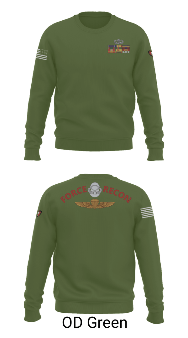 Crew Neck Sweatshirt, B Co. 3rd Recon BnForce Reconnaissance, Marines, Teamtime, Team time, sublimation, custom sports apparel, team uniforms, spirit wear, spiritwear, sports uniforms, custom shirts, team store, custom team store, fundraiser sports, apparel fundraiser
