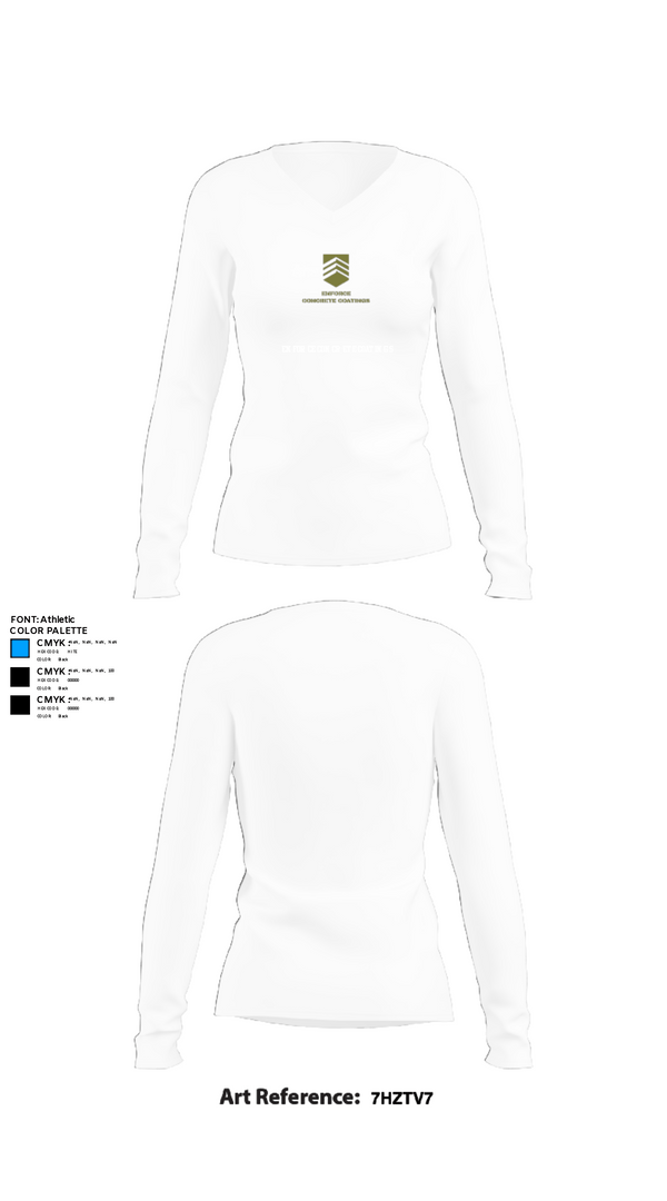 Womens Long Sleeve Vneck Shirt, ENFORCE CONCRETE COATINGS, , Teamtime, Team time, sublimation, custom sports apparel, team uniforms, spirit wear, spiritwear, sports uniforms, custom shirts, team store, custom team store, fundraiser sports, apparel fundraiser