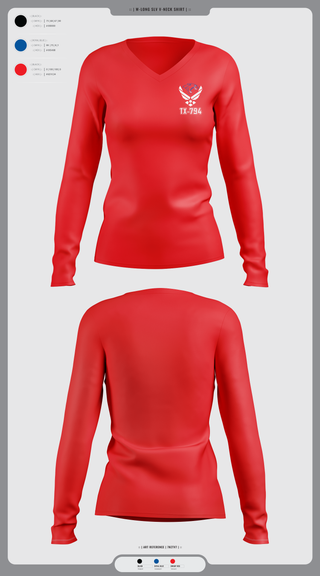 Womens Long Sleeve Vneck Shirt, TX-794, Spirit Store, Teamtime, Team time, sublimation, custom sports apparel, team uniforms, spirit wear, spiritwear, sports uniforms, custom shirts, team store, custom team store, fundraiser sports, apparel fundraiser