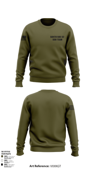 Crew Neck Sweatshirt, 504th BDE S2 SSO Team, Army, Teamtime, Team time, sublimation, custom sports apparel, team uniforms, spirit wear, spiritwear, sports uniforms, custom shirts, team store, custom team store, fundraiser sports, apparel fundraiser