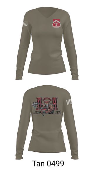Womens Long Sleeve Vneck Shirt 1, 937th CEC-A, 40th BEB, Army, Teamtime, Team time, sublimation, custom sports apparel, team uniforms, spirit wear, spiritwear, sports uniforms, custom shirts, team store, custom team store, fundraiser sports, apparel fundraiser