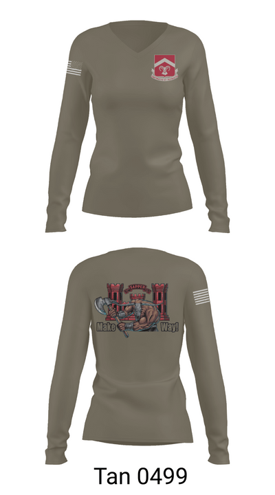 937th CEC-A, 40th BEB 9516475 Women's Long Sleeve V-neck Shirt -1 77
