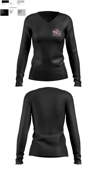 Women's Long Sleeve Vneck Shirt, Lawrence Road Middle School, , Teamtime, Team time, sublimation, custom sports apparel, team uniforms, spirit wear, spiritwear, sports uniforms, custom shirts, team store, custom team store, fundraiser sports, apparel fundraiser