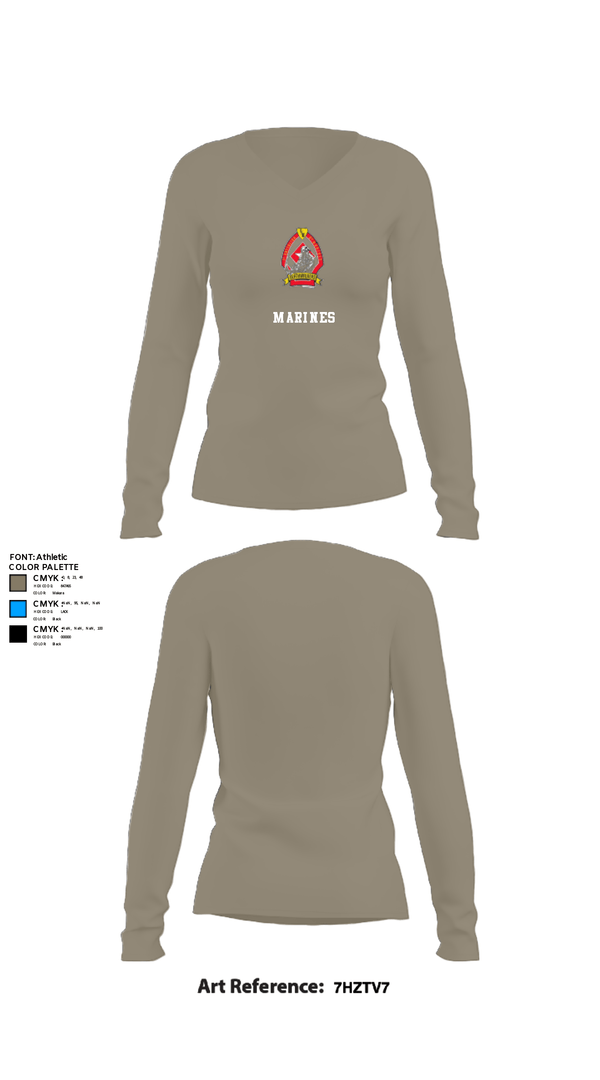 Women's Long Sleeve Vneck Shirt, 1/6 Charlie company, , Teamtime, Team time, sublimation, custom sports apparel, team uniforms, spirit wear, spiritwear, sports uniforms, custom shirts, team store, custom team store, fundraiser sports, apparel fundraiser