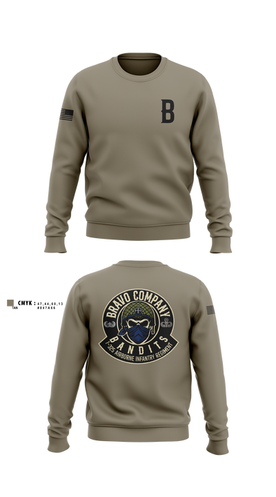 Bravo Company, 1-325 AIR, 2BCT, 82ND ABN DIV Crew Neck Sweatshirt - 3