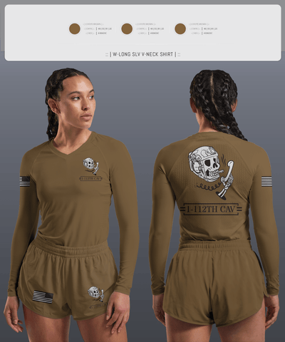 1-112th cav 83477294 Women's Long Sleeve V-neck Shirt - 1