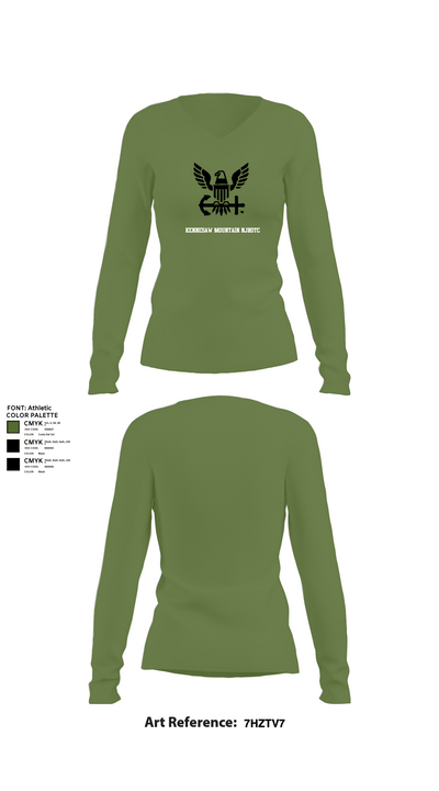 Kennesaw Mountain NJROTC 60987688 Women's Long Sleeve V-neck Shirt - 40
