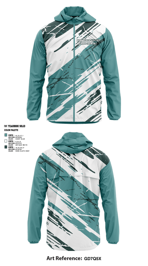 Windbreaker, Bloomfield-Naples, Cross Country, Teamtime, Team time, sublimation, custom sports apparel, team uniforms, spirit wear, spiritwear, sports uniforms, custom shirts, team store, custom team store, fundraiser sports, apparel fundraiser