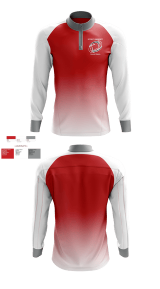 Quarter Zip Jacket, Detroit Community High School Volleyball, Men's Volleyball, Teamtime, Team time, sublimation, custom sports apparel, team uniforms, spirit wear, spiritwear, sports uniforms, custom shirts, team store, custom team store, fundraiser sports, apparel fundraiser