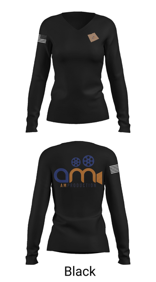 Womens Long Sleeve Vneck Shirt, AM PRODUCTION, , Teamtime, Team time, sublimation, custom sports apparel, team uniforms, spirit wear, spiritwear, sports uniforms, custom shirts, team store, custom team store, fundraiser sports, apparel fundraiser