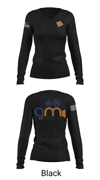 AM PRODUCTION 13584295 Women's Long Sleeve V-neck Shirt - 35