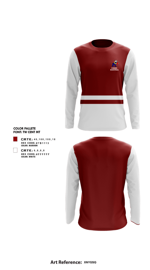 Long Sleeve Performance Shirt, Cobden High School Basketball, Men's Basketball, Teamtime, Team time, sublimation, custom sports apparel, team uniforms, spirit wear, spiritwear, sports uniforms, custom shirts, team store, custom team store, fundraiser sports, apparel fundraiser