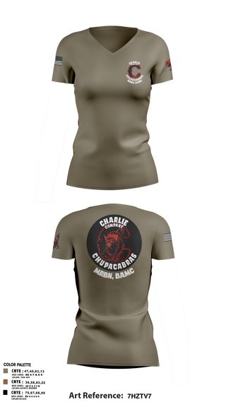 Womens Short Sleeve Vneck Shirt, C Co Chupacabras, Army, Teamtime, Team time, sublimation, custom sports apparel, team uniforms, spirit wear, spiritwear, sports uniforms, custom shirts, team store, custom team store, fundraiser sports, apparel fundraiser