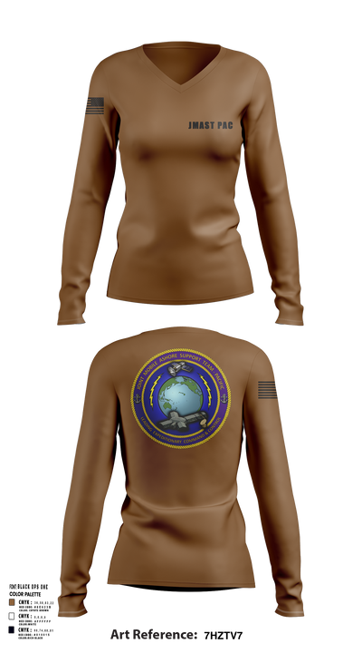 JMAST PAC 45103870 Women's Long Sleeve V-neck Shirt - 101