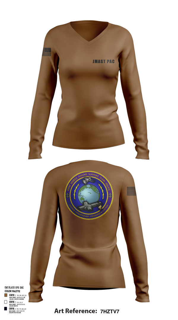 Womens Long Sleeve Vneck Shirt, JMAST PAC, , Teamtime, Team time, sublimation, custom sports apparel, team uniforms, spirit wear, spiritwear, sports uniforms, custom shirts, team store, custom team store, fundraiser sports, apparel fundraiser