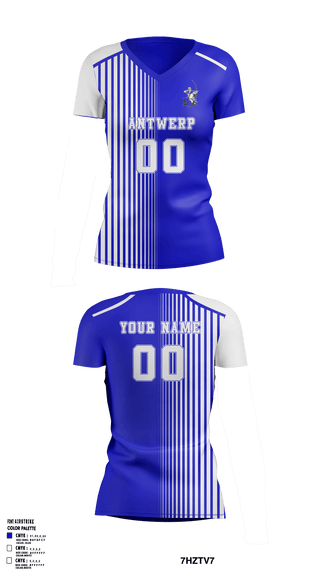 Women's Short Sleeve Vneck Shirt, Antwerp Senior High School Volleyball, Women's Volleyball, Teamtime, Team time, sublimation, custom sports apparel, team uniforms, spirit wear, spiritwear, sports uniforms, custom shirts, team store, custom team store, fundraiser sports, apparel fundraiser