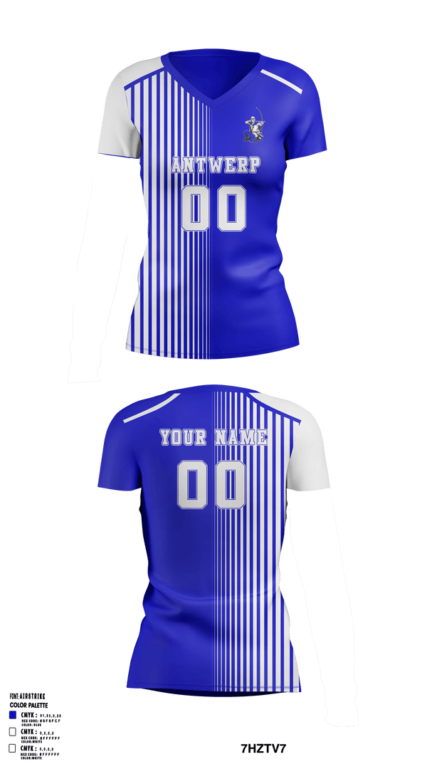 Women's Short Sleeve Vneck Shirt, Antwerp Senior High School Volleyball, Women's Volleyball, Teamtime, Team time, sublimation, custom sports apparel, team uniforms, spirit wear, spiritwear, sports uniforms, custom shirts, team store, custom team store, fundraiser sports, apparel fundraiser