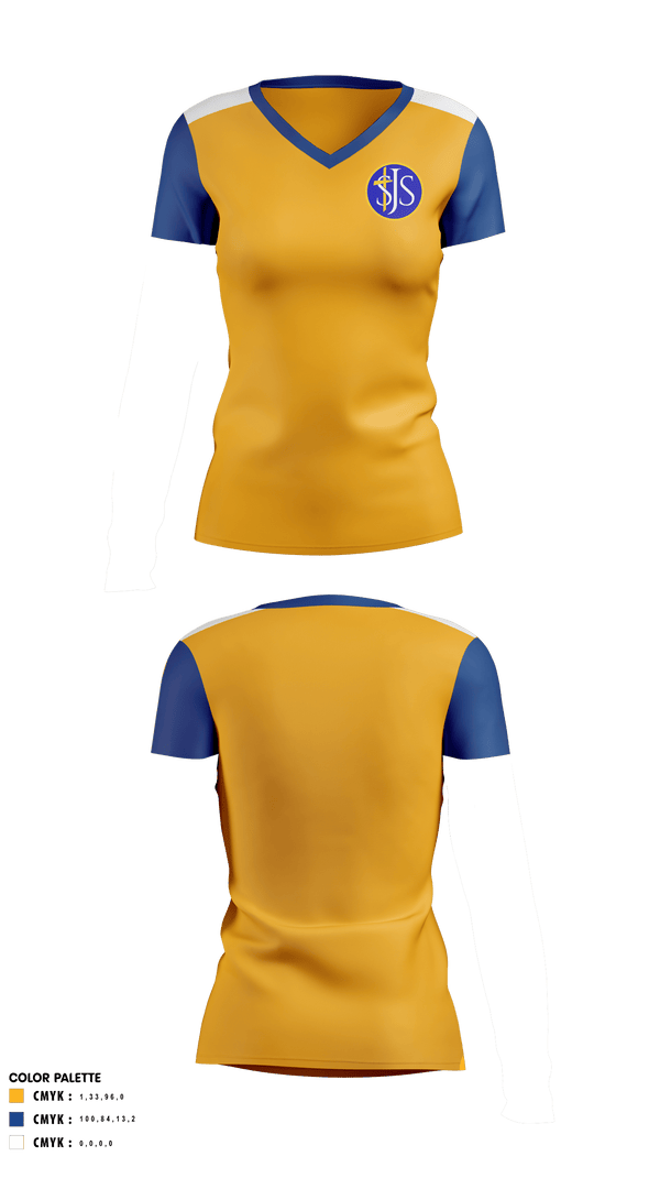Women's Short Sleeve Vneck Shirt, St Joseph Catholic School Volleyball, Women's Volleyball, Teamtime, Team time, sublimation, custom sports apparel, team uniforms, spirit wear, spiritwear, sports uniforms, custom shirts, team store, custom team store, fundraiser sports, apparel fundraiser