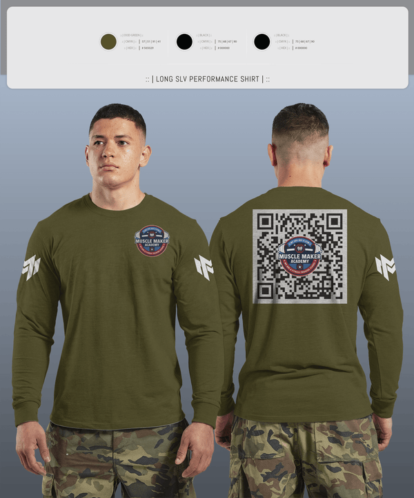 Long Sleeve Performance Shirt, Muscle Maker Academy, Space Force, Teamtime, Team time, sublimation, custom sports apparel, team uniforms, spirit wear, spiritwear, sports uniforms, custom shirts, team store, custom team store, fundraiser sports, apparel fundraiser