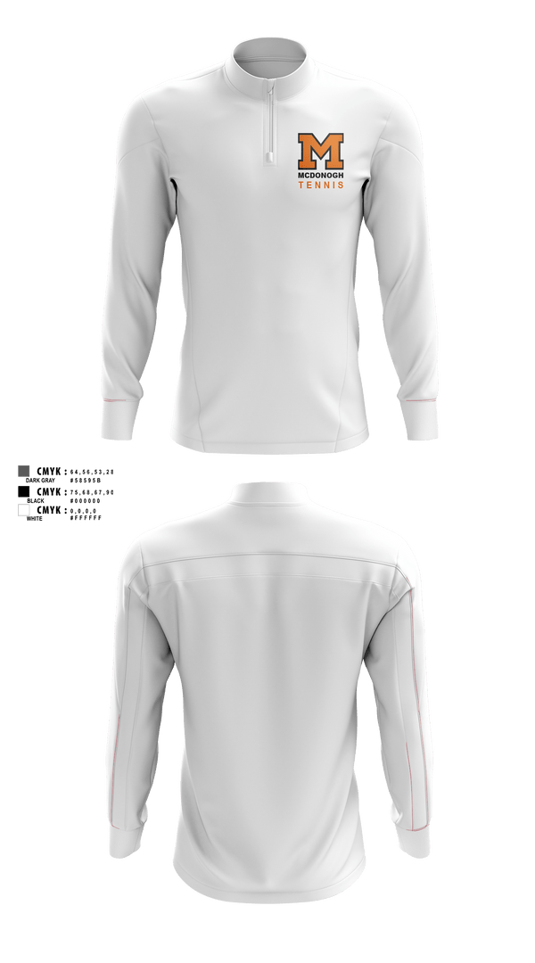 Quarter Zip Jacket, Girls Tennis McDonogh School, Tennis, Teamtime, Team time, sublimation, custom sports apparel, team uniforms, spirit wear, spiritwear, sports uniforms, custom shirts, team store, custom team store, fundraiser sports, apparel fundraiser