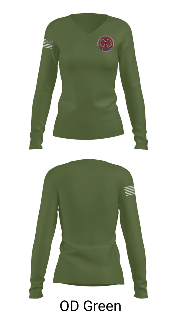 Women's Long Sleeve Vneck Shirt, 705 TRS, Air Force, Teamtime, Team time, sublimation, custom sports apparel, team uniforms, spirit wear, spiritwear, sports uniforms, custom shirts, team store, custom team store, fundraiser sports, apparel fundraiser
