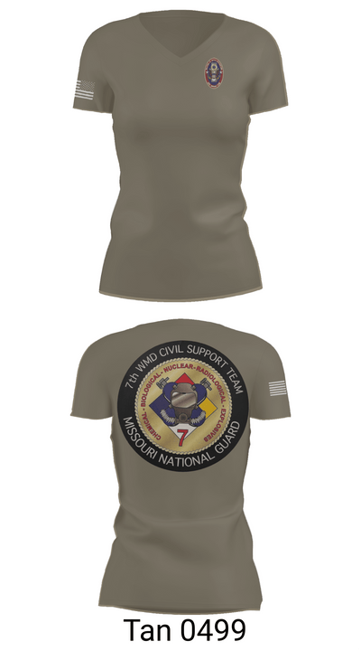 7th CST 5552337 Women's Short Sleeve V-neck Shirt - 68