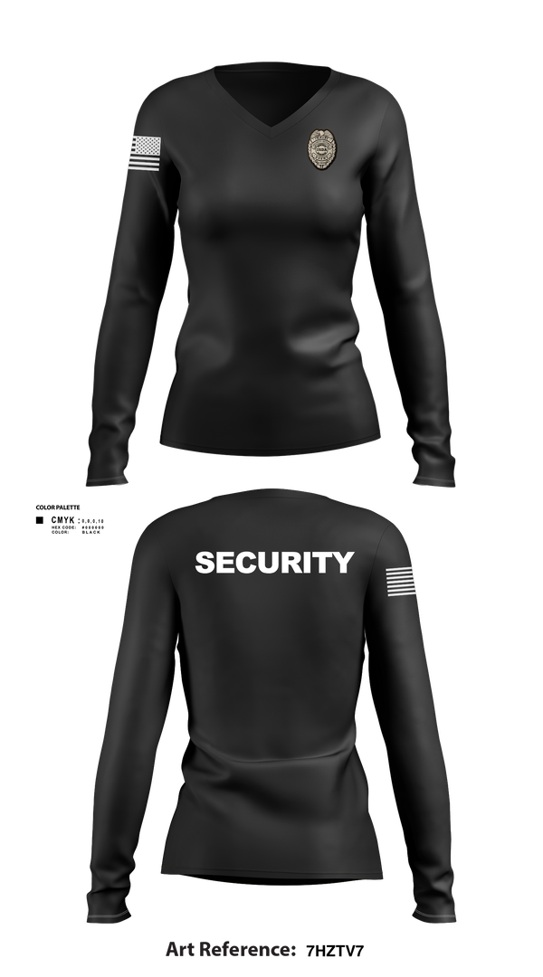 Womens Long Sleeve Vneck Shirt, IMMUNE Security Defense Agency, , Teamtime, Team time, sublimation, custom sports apparel, team uniforms, spirit wear, spiritwear, sports uniforms, custom shirts, team store, custom team store, fundraiser sports, apparel fundraiser