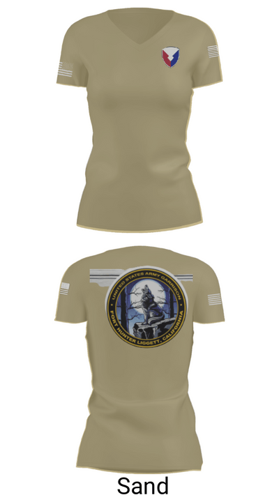 USAG Fort Hunter Liggett 63264859 Women's Short Sleeve V-neck Shirt - 44