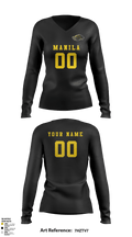 Manila Middle School Volleyball 11033273 Women's Long Sleeve V-neck Shirt - 7