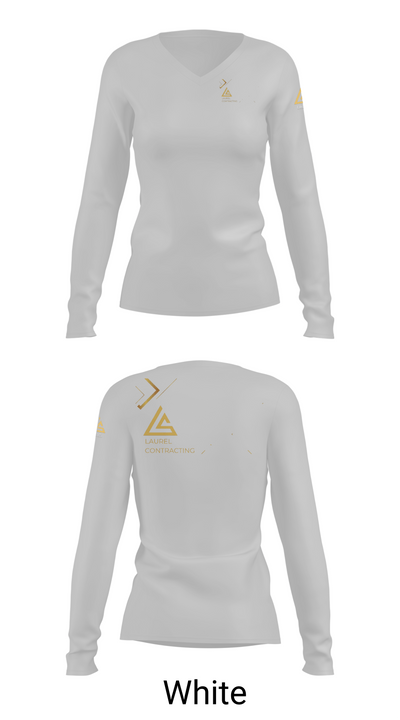 Laurel Contracting 51713109 Women's Long Sleeve V-neck Shirt -1 16