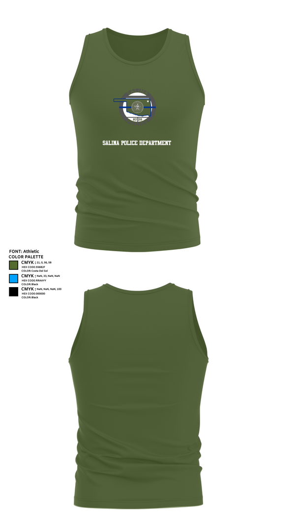 Tank Top, Salina Police Department, Police, Teamtime, Team time, sublimation, custom sports apparel, team uniforms, spirit wear, spiritwear, sports uniforms, custom shirts, team store, custom team store, fundraiser sports, apparel fundraiser