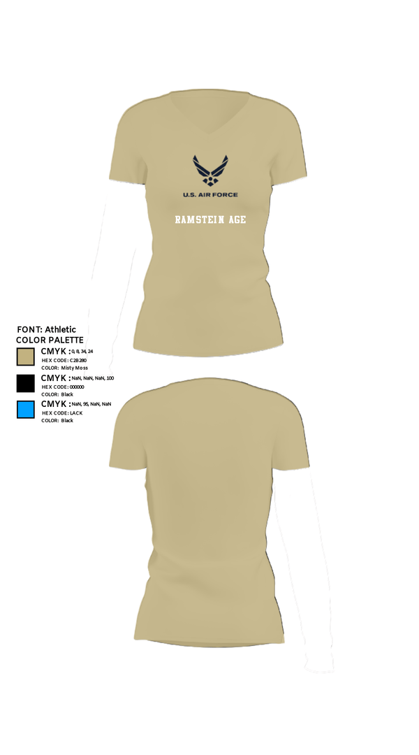 Women's Short Sleeve Vneck Shirt, Ramstein AGE, , Teamtime, Team time, sublimation, custom sports apparel, team uniforms, spirit wear, spiritwear, sports uniforms, custom shirts, team store, custom team store, fundraiser sports, apparel fundraiser