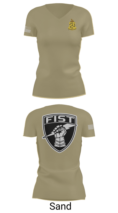 1-200 Infantry 56519387 Women's Short Sleeve V-neck Shirt - 84