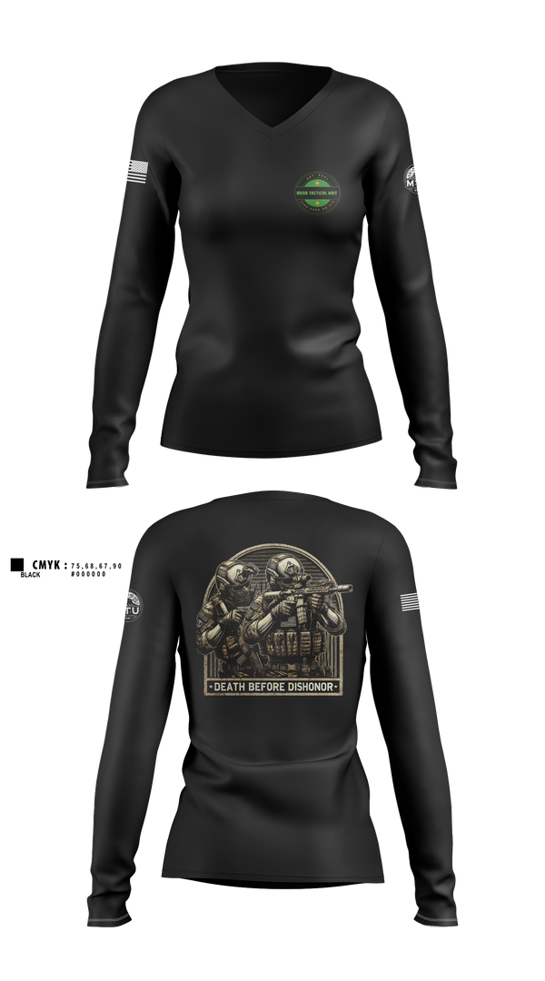 Womens Long Sleeve Vneck Shirt, MTU, Marines, Teamtime, Team time, sublimation, custom sports apparel, team uniforms, spirit wear, spiritwear, sports uniforms, custom shirts, team store, custom team store, fundraiser sports, apparel fundraiser