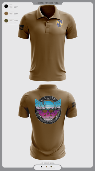 Short Sleeve Performance Polo, VALOR CO. 5BN, 1SFAB, Army, Teamtime, Team time, sublimation, custom sports apparel, team uniforms, spirit wear, spiritwear, sports uniforms, custom shirts, team store, custom team store, fundraiser sports, apparel fundraiser