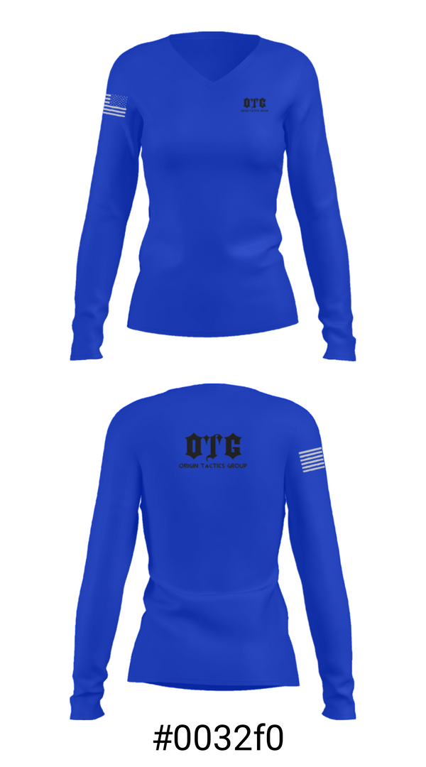 Women's Long Sleeve Vneck Shirt, Origin Tactics Group, , Teamtime, Team time, sublimation, custom sports apparel, team uniforms, spirit wear, spiritwear, sports uniforms, custom shirts, team store, custom team store, fundraiser sports, apparel fundraiser