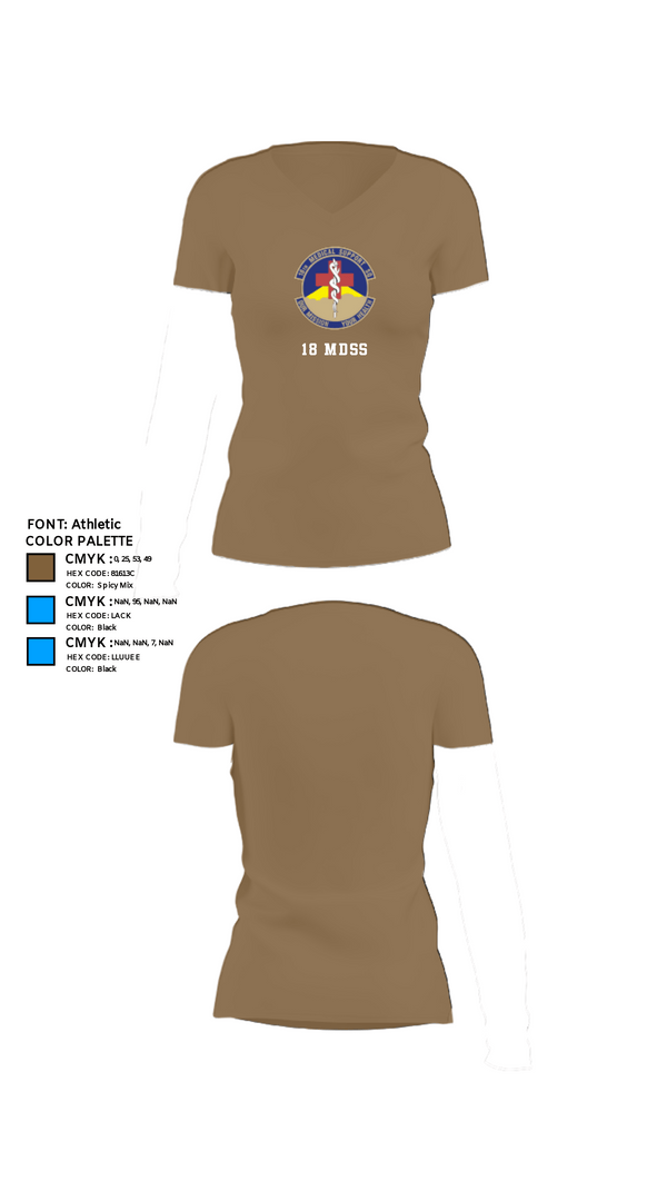 Women's Short Sleeve Vneck Shirt, 18 MDSS, Air Force, Teamtime, Team time, sublimation, custom sports apparel, team uniforms, spirit wear, spiritwear, sports uniforms, custom shirts, team store, custom team store, fundraiser sports, apparel fundraiser