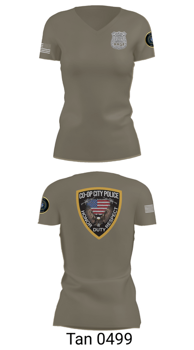 Co-op City Police Department 96634913 Women's Short Sleeve V-neck Shirt - 65