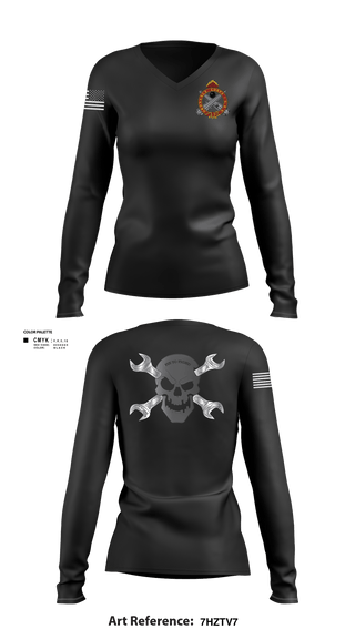 Women's Long Sleeve Vneck Shirt, 758th SMC, Army, Teamtime, Team time, sublimation, custom sports apparel, team uniforms, spirit wear, spiritwear, sports uniforms, custom shirts, team store, custom team store, fundraiser sports, apparel fundraiser