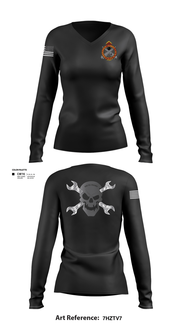 Women's Long Sleeve Vneck Shirt, 758th SMC, Army, Teamtime, Team time, sublimation, custom sports apparel, team uniforms, spirit wear, spiritwear, sports uniforms, custom shirts, team store, custom team store, fundraiser sports, apparel fundraiser