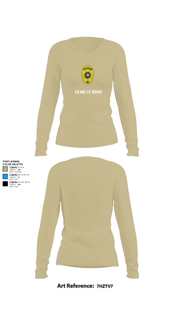 Womens Long Sleeve Vneck Shirt, Charlie Squad, Police, Teamtime, Team time, sublimation, custom sports apparel, team uniforms, spirit wear, spiritwear, sports uniforms, custom shirts, team store, custom team store, fundraiser sports, apparel fundraiser