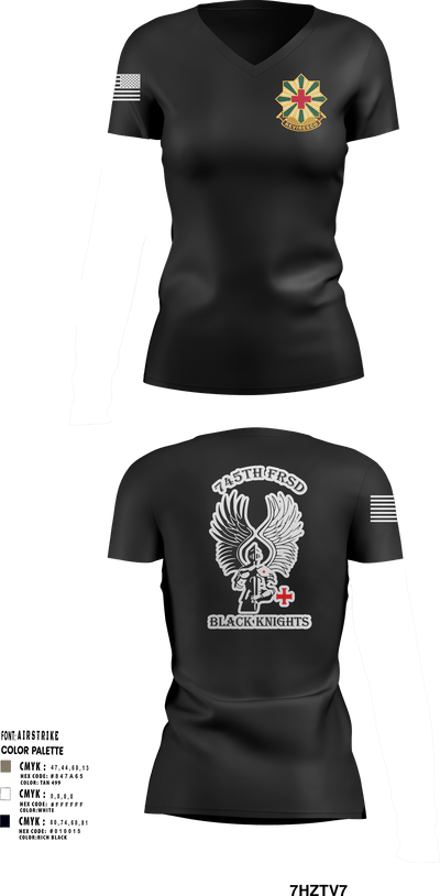 745th Forward Resuscitative Surgical Detachment 78868461 Women's Short Sleeve V-neck Shirt - 4