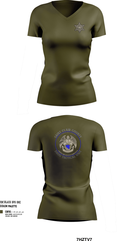 Drug Tactical Unit 39197263 Women's Short Sleeve V-neck Shirt - 251
